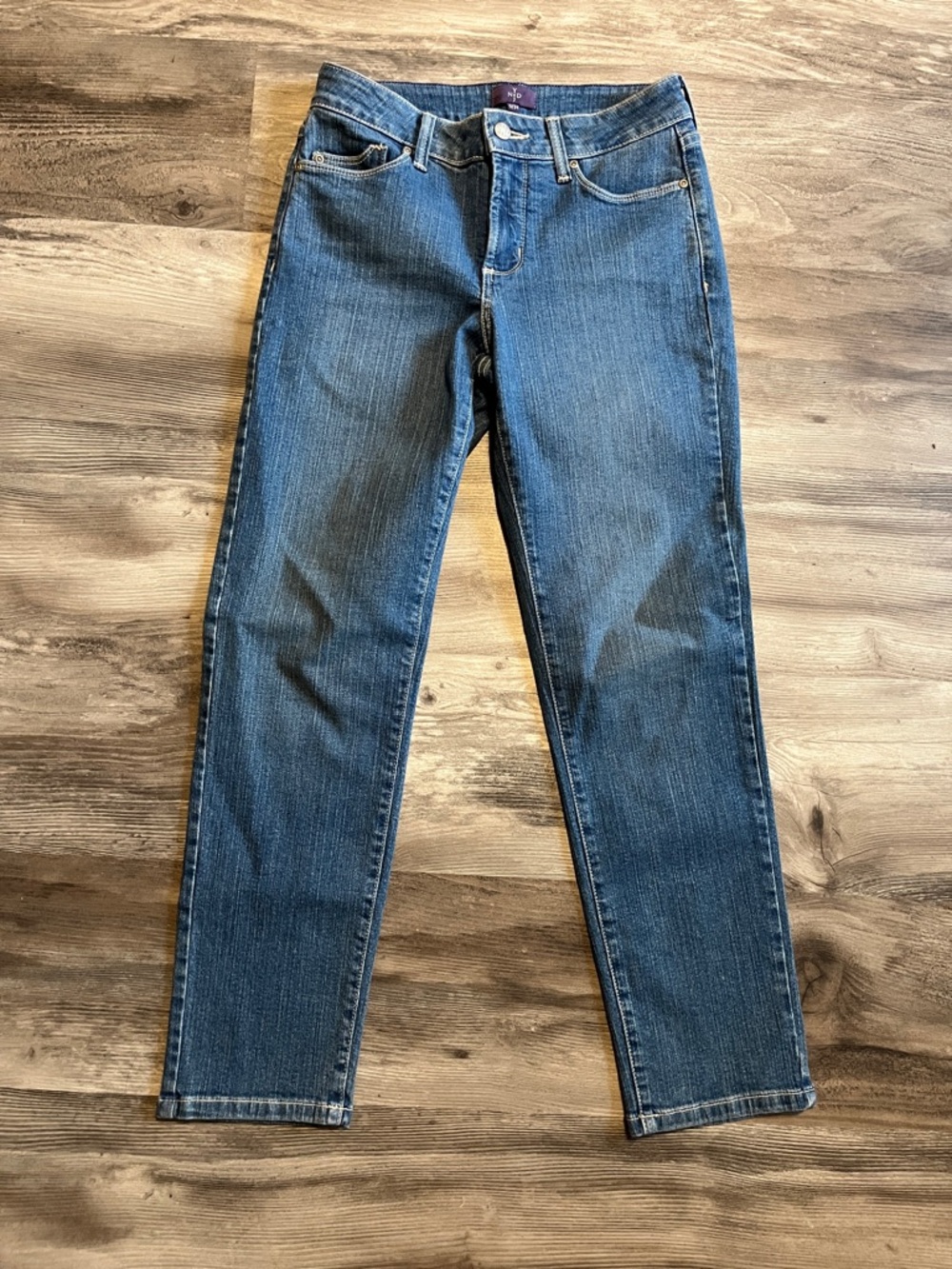 NYDJ Women's Straight-Leg Jeans in Medium Blue Wash